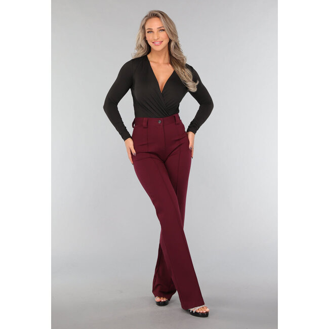 Schwarzer Langarm-Basic-Overslag-Body