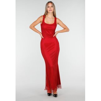 Rotes Kleid mit Strass und Stretch