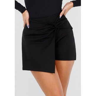 Schwarzer geknöpfter Stretch-Skort