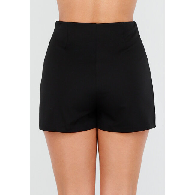 Schwarzer Skort mit Stretch und Twist-Detail