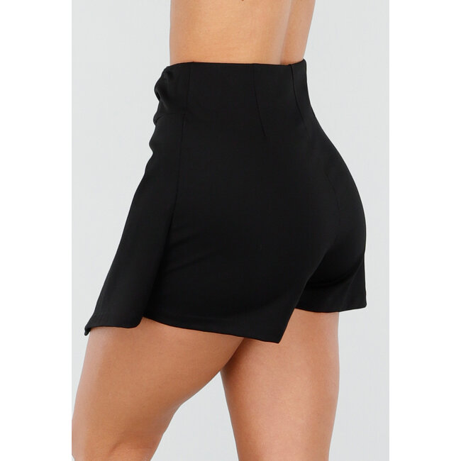 Schwarzer Skort mit Stretch und Twist-Detail