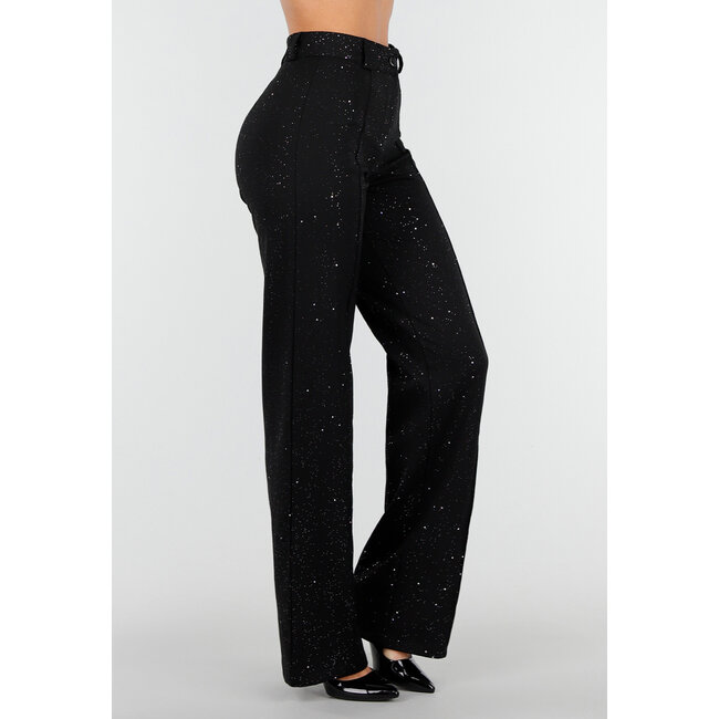 Tall Schwarze Straight Leg Super Stretch Hose mit Glitzer