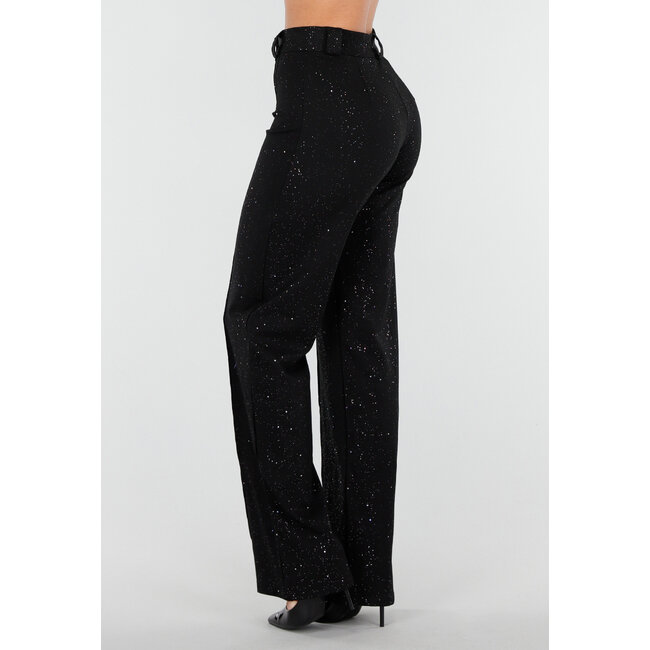 Tall Schwarze Straight Leg Super Stretch Hose mit Glitzer