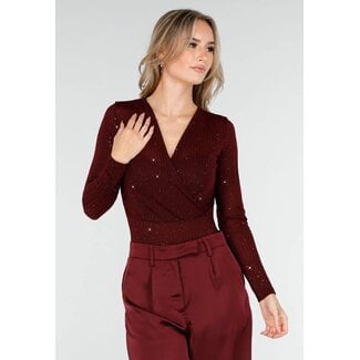 Glitzer-Stretch-Body Bordeaux