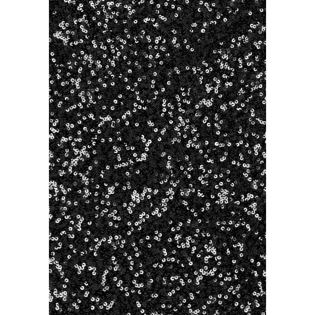 Schwarzer Wickelrock mit Allover-Pailletten und Kordelzug