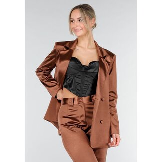 Brauner Satinblazer