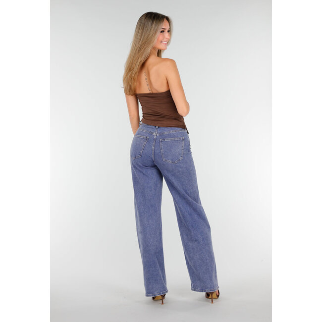 Braunes, trägerloses Oberteil aus Stretch-Wildleder mit Falten