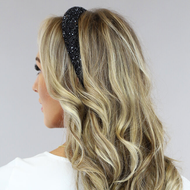 Schwarzes Glitzer-Diadem
