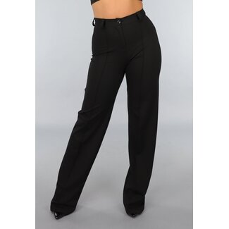 Tall Black Straight Leg Hose mit Stretch