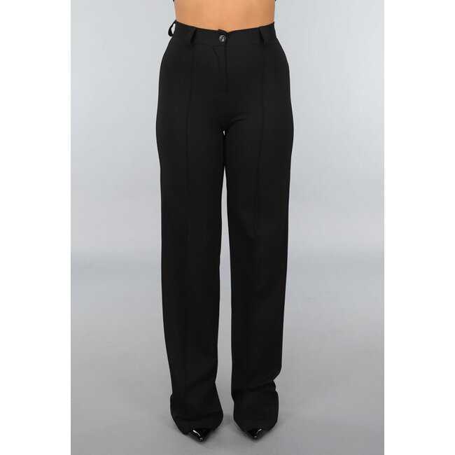 Tall Black Straight Leg Hose mit Stretch