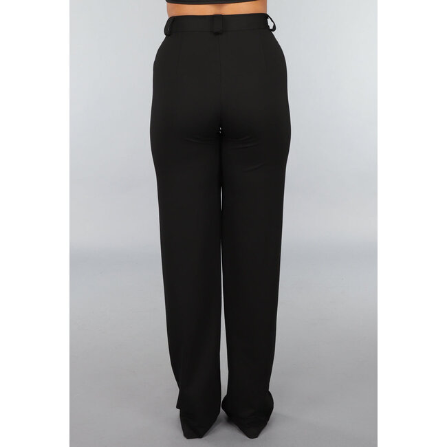 Tall Black Straight Leg Hose mit Stretch