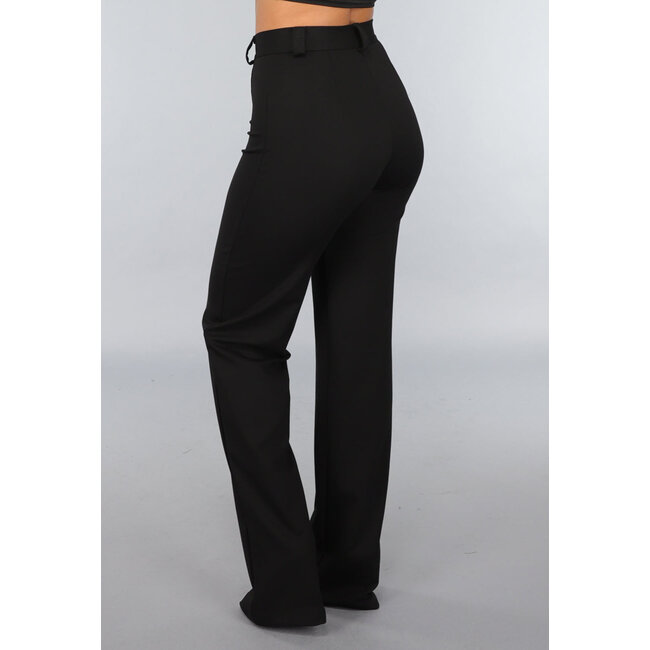 Tall Black Straight Leg Hose mit Stretch