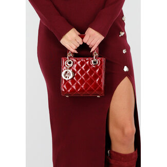 Rote Handtasche mit Karomuster