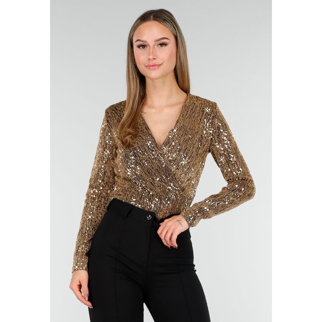 Goldene Pailletten Glitzer Body