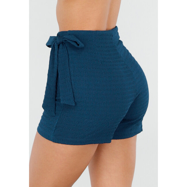 Teal Leinenoptik Wickelrock mit Stretchanteil