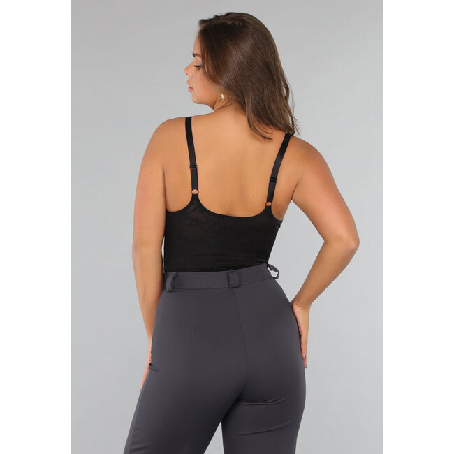Korrigierender schwarzer Spitzen-Bodysuit
