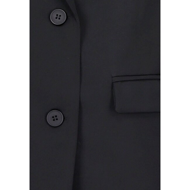 Schwarzer Oversized-Blazer mit Knopfverschluss und Reverskragen