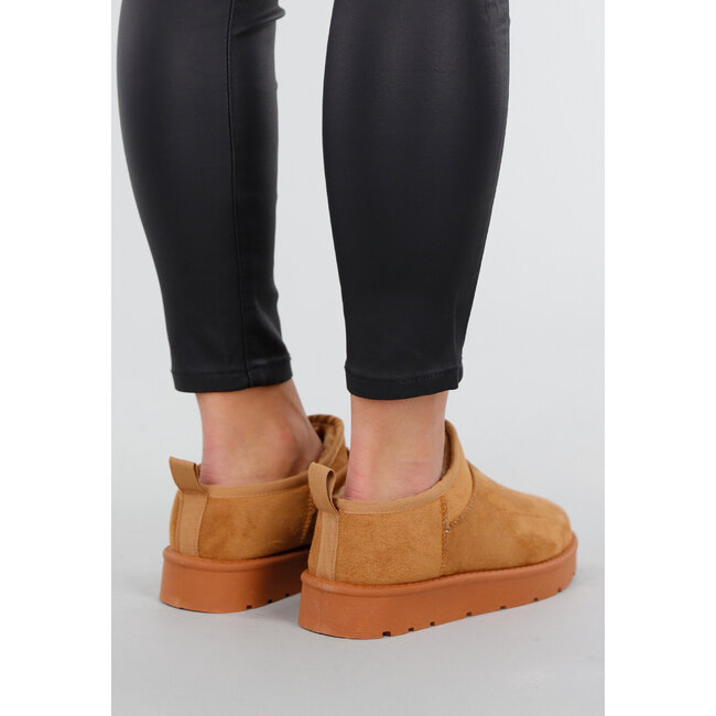 Camel Wildlederoptik Niedrige weiche Stiefel