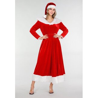 Rotes Weihnachts-Maxikleid