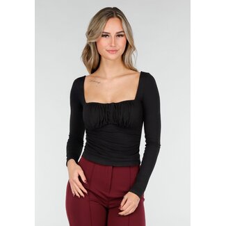 Schwarzes Push-Up-Langarmshirt