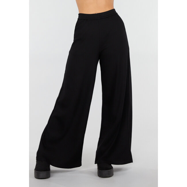 Schwarze Lounge-Hose mit weitem Bein
