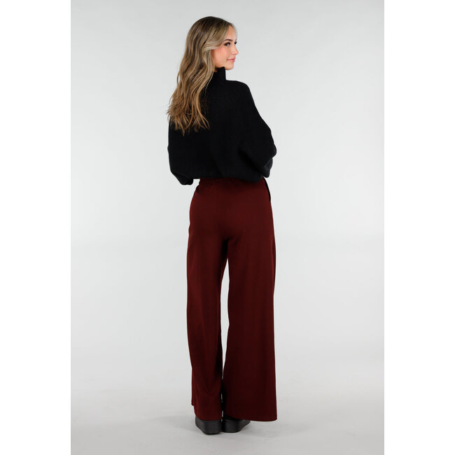 Bordeaux Fleece Lounge Hose mit weiten Beinen