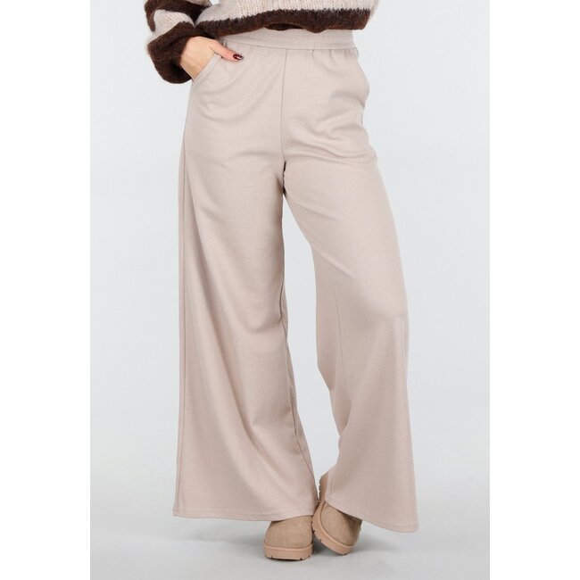 Beige Lounge Hose mit geradem Bein