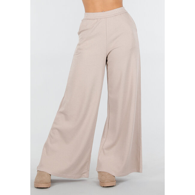 Beige Lounge Hose mit geradem Bein