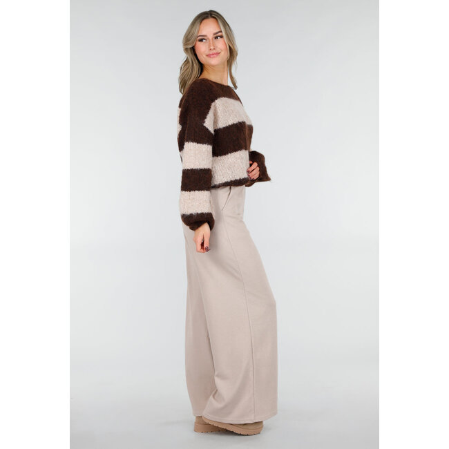 Beige Lounge Hose mit geradem Bein