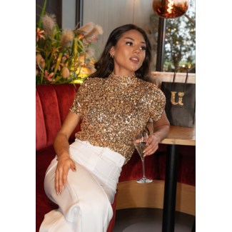 T-Shirt mit Goldglitzer