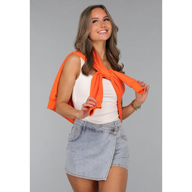 Orange Kings Day Pullover Damen mit Queen Bae Aufdruck