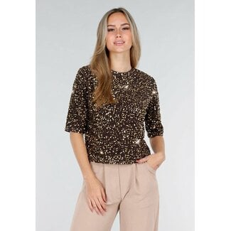 Brauner Glitzer-Top