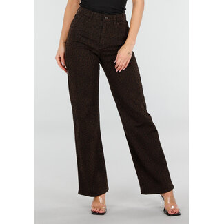 Braune Leopard-Jeans