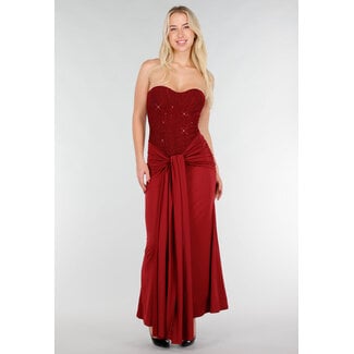 Strapless Korsettkleid in Bordeaux