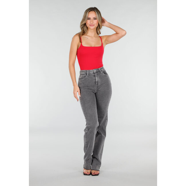 Rotes Spaghetti-Sporttop mit Stretch