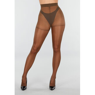 Braune Strumpfhose mit hoher Taille, 20 Den