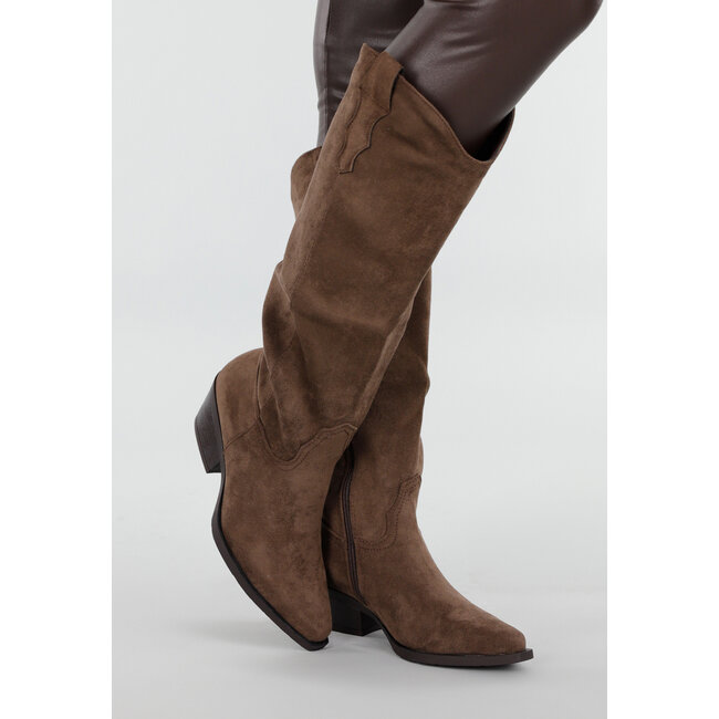 Braune Wildleder-Westernstiefel