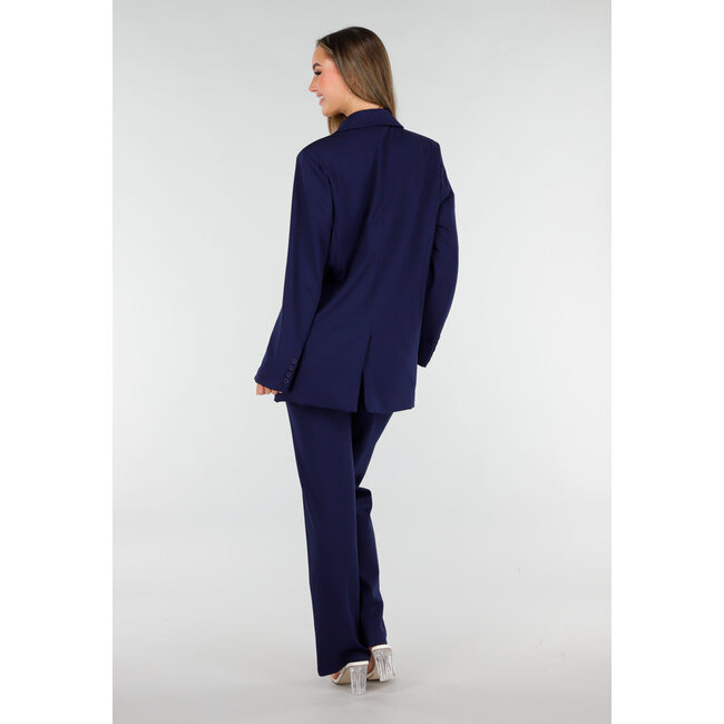 Dunkelblauer Oversized Basic Stretch Blazer