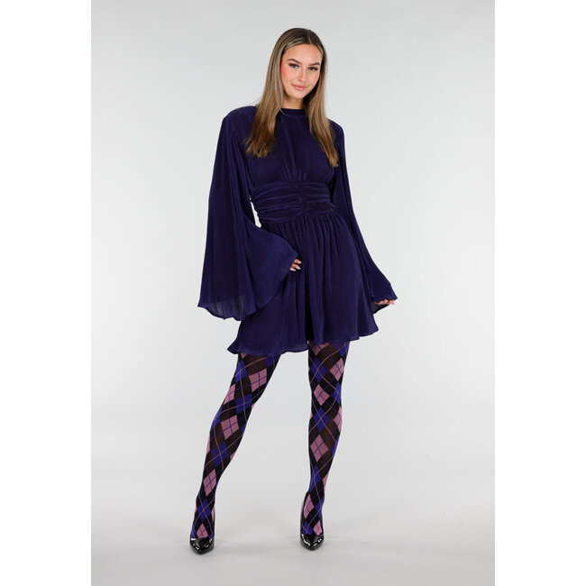 Blaue rosa Strumpfhose mit Argyle-Muster