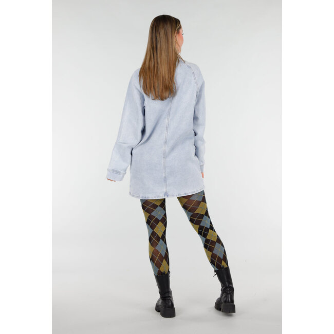 Blaue gelbe Strumpfhose mit Argyle-Muster