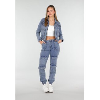 Denim Cargo Set blau