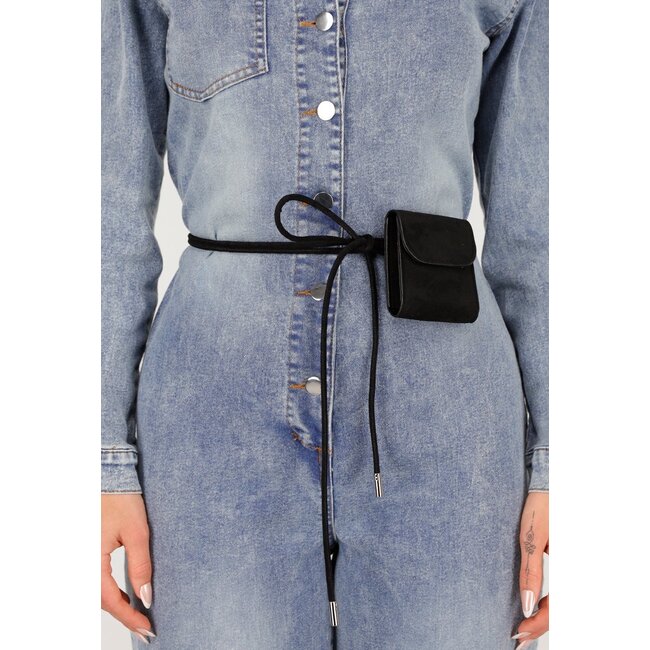 Suède Look Gürtel mit Mini-Tasche