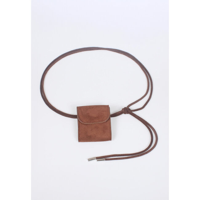Suède Look Gürtel mit Mini-Tasche