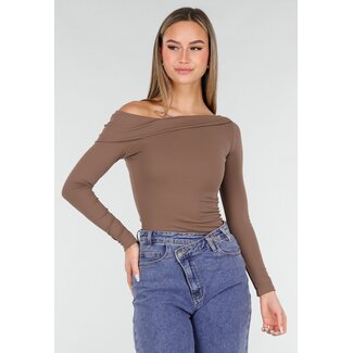 Braunes One-Shoulder-Top