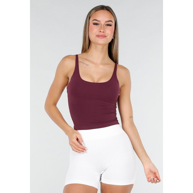 Burgundy Top mit Spaghettiträgern