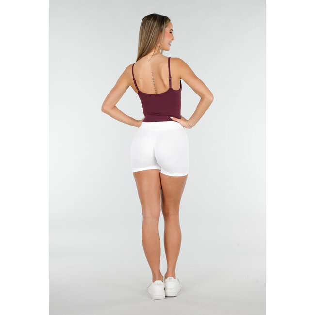 Bordeaux Sport-Top mit Spaghettiträgern und Polstern