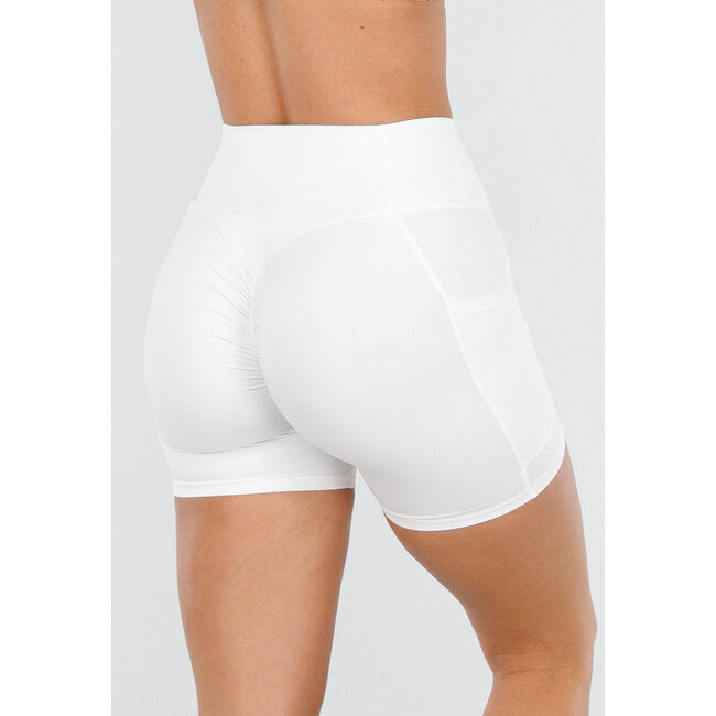 Weiße kurze Sportleggings mit Stretch