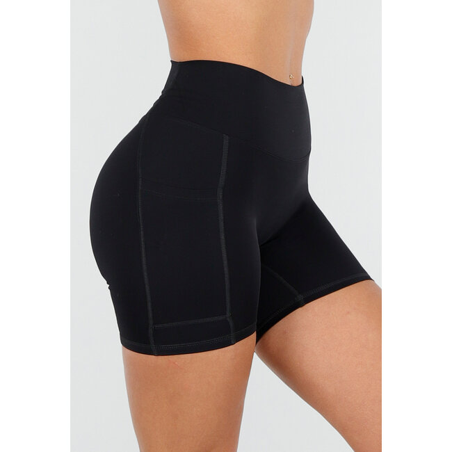 Schwarze kurze Sportleggings mit Stretch