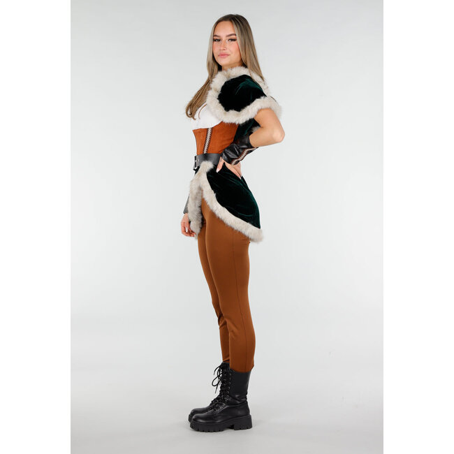 Braunes Wikinger-Kostüm mit Fell