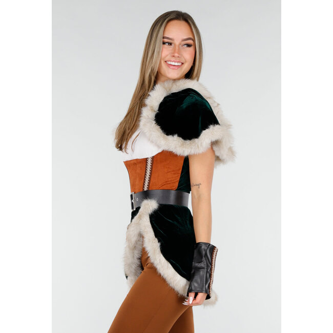 Braunes Wikinger-Kostüm mit Fell